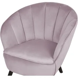 Beliani Sessel DALA Samtstoff 70 x 80 x 70 cm Rosa mit Holzbeinen