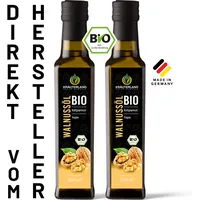 Bio Walnussöl 2x 250ml (500ml) - nativ, kaltgepresst, vegan, nussig aromatisch