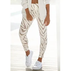 Leggings, mit Zebramuster und breitem Bund, Loungewear, Gr. 44/46 - N-Gr, creme, , 54205507-44 N-Gr
