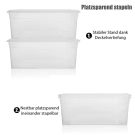 BigDean 5 Stück Aufbewahrungsbox mit Deckel 5L robust & stapelbar Plastikbox transparent Germany