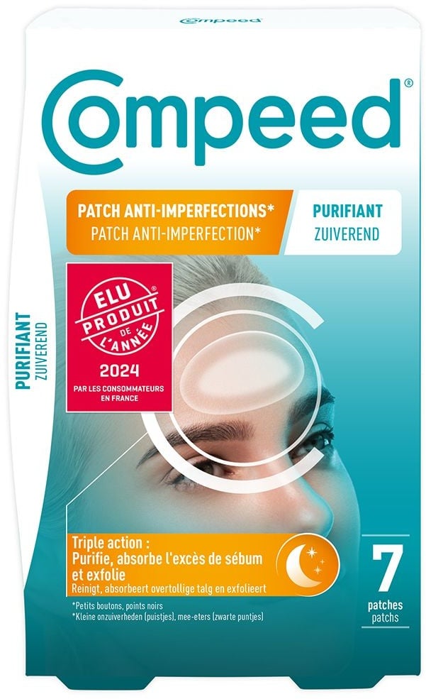 Compeed® - Anti-Imperfektionen Reinigungspflaster - Hydrokolloid-Pflaster - 7 Pflaster