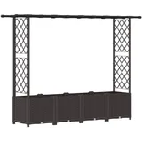 vidaXL Hochbeet mit Rankgitter und Dach 203 x 40 x 138 cm Braun