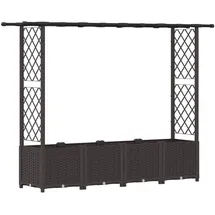 vidaXL Hochbeet mit Rankgitter und Dach 203 x 40 x 138 cm Braun