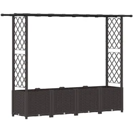 vidaXL Hochbeet mit Rankgitter und Dach 203 x 40 x 138 cm Braun