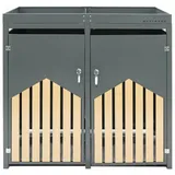 WESTMANN Mülltonnenbox 72 für 2X 240L Mülltonnen 84x134x125 cm Grau Metall