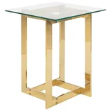 Beliani Beistelltisch Gold aus Metall mit Glasplatte Crystal