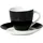 VAN WELL Untertasse VAN WELL "Teller Set, Vario", schwarz-weiß (schwarz, weiß), B:15,5cm H:6,5cm T:15,5cm Ø:14,5cm, Porzellan, Speiseteller, Porzellan, spülmaschinen- und mikrowellengeeignet, Ø 14,5 cm