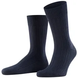 FALKE Herren Socken - Teppich im Schuh, Merinowolle, Unifarben Dunkelblau 41-42