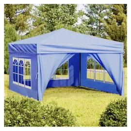 vidaXL Partyzelt Faltbar mit Seitenwänden Blau 3 x 3 m