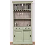 Casa Padrino Weinschrank 103 x 36 x 210 cm Hellgrün / Grau