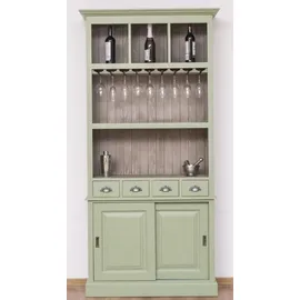Casa Padrino Weinschrank 103 x 36 x 210 cm Hellgrün / Grau