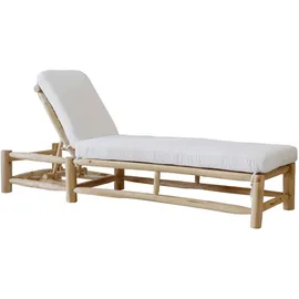 Möbilia Liege 200 x 80 x 44 cm Natur – Weiß