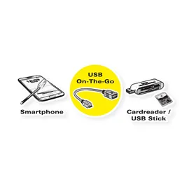 Value USB 3.2 Gen 1 Kabel, USB Typ C - A, ST/BU, OTG, schwarz, 0,15 m