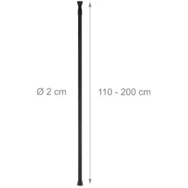 Relaxdays Teleskopstange, Edelstahl, Schwarz