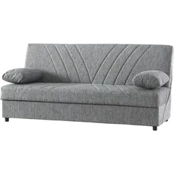 Dmora Schlafsofa Ramon, 3-Sitzer-Container-Schlafsofa mit 2 Kissen inklusive, 181x81h88 cm, Grau