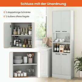 Costway Küchenbuffet 190 cm Hellgrau