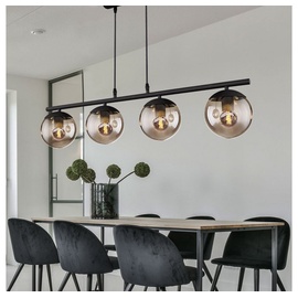 ETC Shop Kugel Design Decken Pendel Leuchte rauch Wohn Zimmer Beleuchtung Glas Lampe schwarz matt