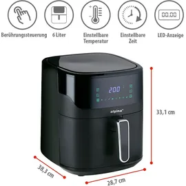 Alpina Heißluftfritteuse 6L schwarz