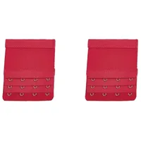 Paowsietiviity BH-Verlängerung, 3 Reihen, 4 Haken, verstellbar, verlängert, BH-Zubehör, Unterwäsche, Hellblau, 2er-Set (Weinrot), as description - as description