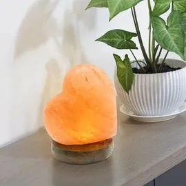 GLOBO Salzleuchte Herz Braun