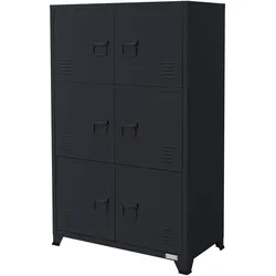 ML-Design Büroschrank mit drei Ebenen Magnetverschluss 75x40x120 cm Anthrazit aus Stahl