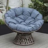 purehaven PureHaven, Lounge Sessel 92x80x80,5 cm aus Rattan Rundkissen drehbar 360 Grad pflegeleicht elegantes