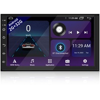 2 DIN Autoradio, 7 Zoll 1080P HD Touchscreen Car Radio mit Bluetooth, Android Autoradio mit navi, FM Radio, Mirrorlink, WiFi, 2 USB Anschlüsse