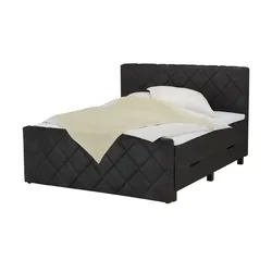 Boxspringbett  Shropshire , grau , Maße (cm): B: 180 H: 112