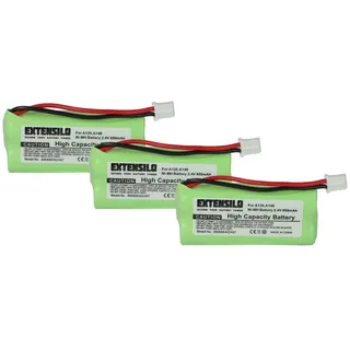 Extensilo Akku passend für Siemens Gigaset A145, A160, A140 weiß, A150, A165, Akku Akku NiMH 850 mAh (2,4 V, 3 St), Leistungsfähige Austausch-Akkus für Telefon, Festnetz oder schnurloses schwarz