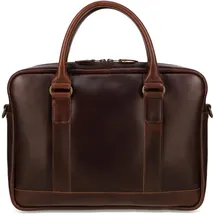 Buckle & Seam Leder Business Briefcase Everett Braun/Dots (16", Universal), Notebooktasche, Braun