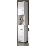 inn.furn Hochschrank Shawn 37 x 191 cm Weiß Hochglanz Kunststoff