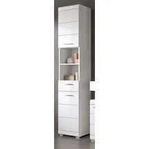 inn.furn Hochschrank Shawn 37 x 191 cm Weiß Hochglanz Kunststoff