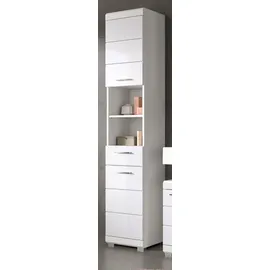 inn.furn Hochschrank Shawn 37 x 191 cm Weiß Hochglanz Kunststoff