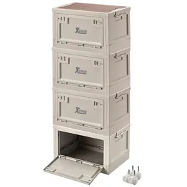 Xcase 2er Set 2er-Set Aufbewahrungsbox mit Deckel und MDF Ablage 30L,wheel
