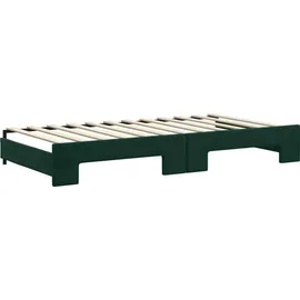 vidaXL Tagesbett Ausziehbar mit Matratzen Dunkelgrün 100x200 cm Samt