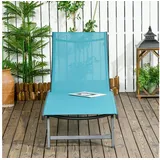 Outsunny Sonnenliege 195 x 165 x 102 cm Blau