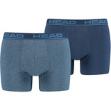 Head Herren Boxershorts im Pack - Basic, Baumwoll Stretch, einfarbig Blau (Blue Heaven) M