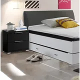 SchlafKONTOR Nachtkommode, 2 Schubkästen Schwarz
