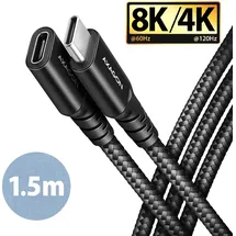 AXAGON BUCM32-CF15AB USB Kabel > Buchse, Textil, 1,5 m, 20 Gb/s C-Stecker