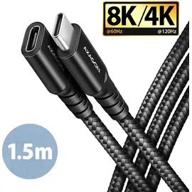 AXAGON BUCM32-CF15AB USB Kabel > Buchse, Textil, 1,5 m, 20 Gb/s C-Stecker