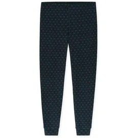 SCHIESSER Herren Schlafanzug, lang - Casual Essentials, Single Jersey, Baumwolle, V-Ausschnitt Dunkelblau (Burgund) XL