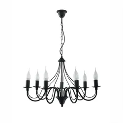 Licht-Erlebnisse Kronleuchter FIORANO Schwarz Metall 7x E14 max. 40 Watt | LE26903
