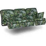 ANGERER Freizeitmöbel GmbH Hollywoodschaukel Auflage Comfort - passend für viele 3-Sitzer Hollywoodschaukeln - Schaukelauflage Made in Germany (Grün geblümt)