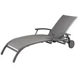 BEST Freizeitmöbel Larino Rollliege 202 x 72 x 47 cm anthrazit/matt