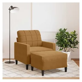 vidaXL Sessel mit Hocker Samt 60 x 60 x 60 cm Braun