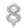 Papstar Zahlenkerze mit Halter 7 cm 12 St. Silber