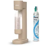 DAFI Wassersprudler beige + 1 CO2-Zylinder + 0,7l Flasche