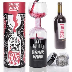 Dimono Rotweinglas XXL Weinglas, Weinflaschen Glas 750 ml mit Reinigungskugeln