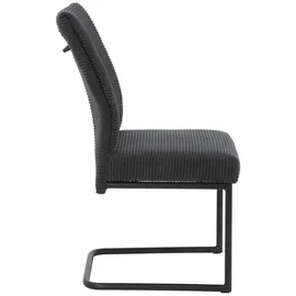 MID.YOU Schwingstuhl-Set Dagmar, anthrazit Metall, Textil, eckig, C-Form, 50x65x99 cm mit Griff, Esszimmer, Stühle, Esszimmerstühle, Esszimmerstühle-Set