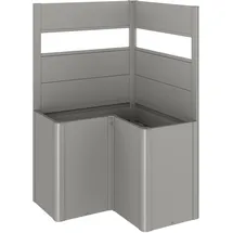 Biohort Sichtschutz Belvedere L-Form 2 Stk. m. Acrylglas Gr. L100 Quarzgr.-Met.